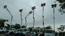 Eletricistas do Caminhão Linha Viva realizam encontro estadual em Morro da Fumaça